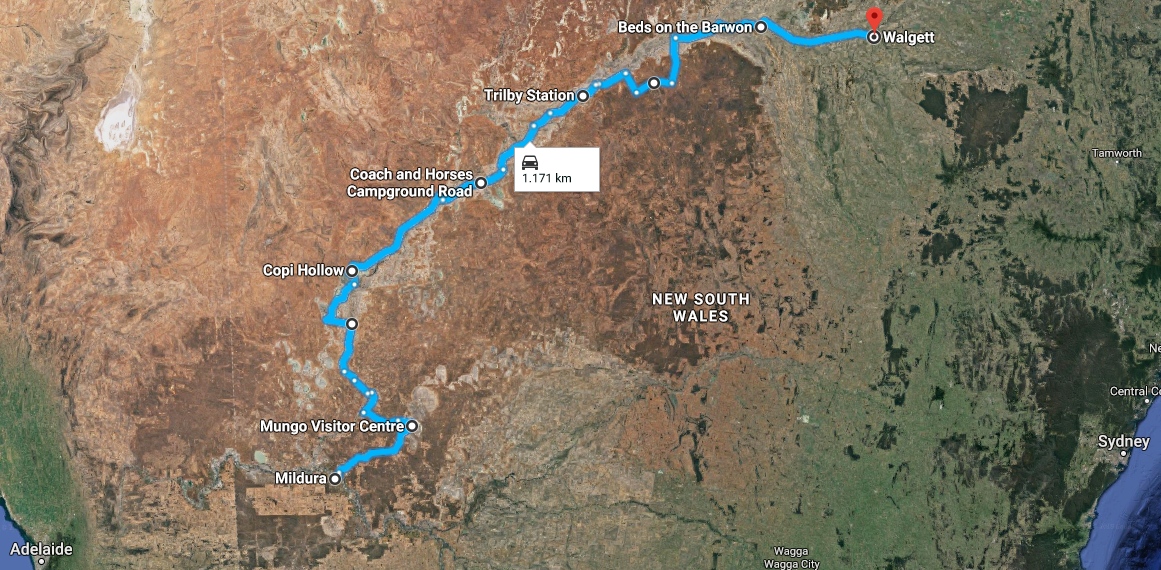 Darling River Run Karte